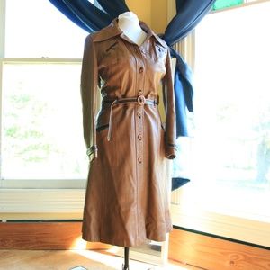 Vintage Ladies Leather Trench Coat M/L